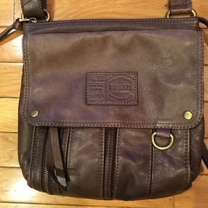 Fossil Crossbody Brown Leather Purse